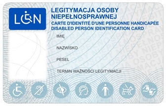 Legitymacja osoby niepełnosprawnej - wzór