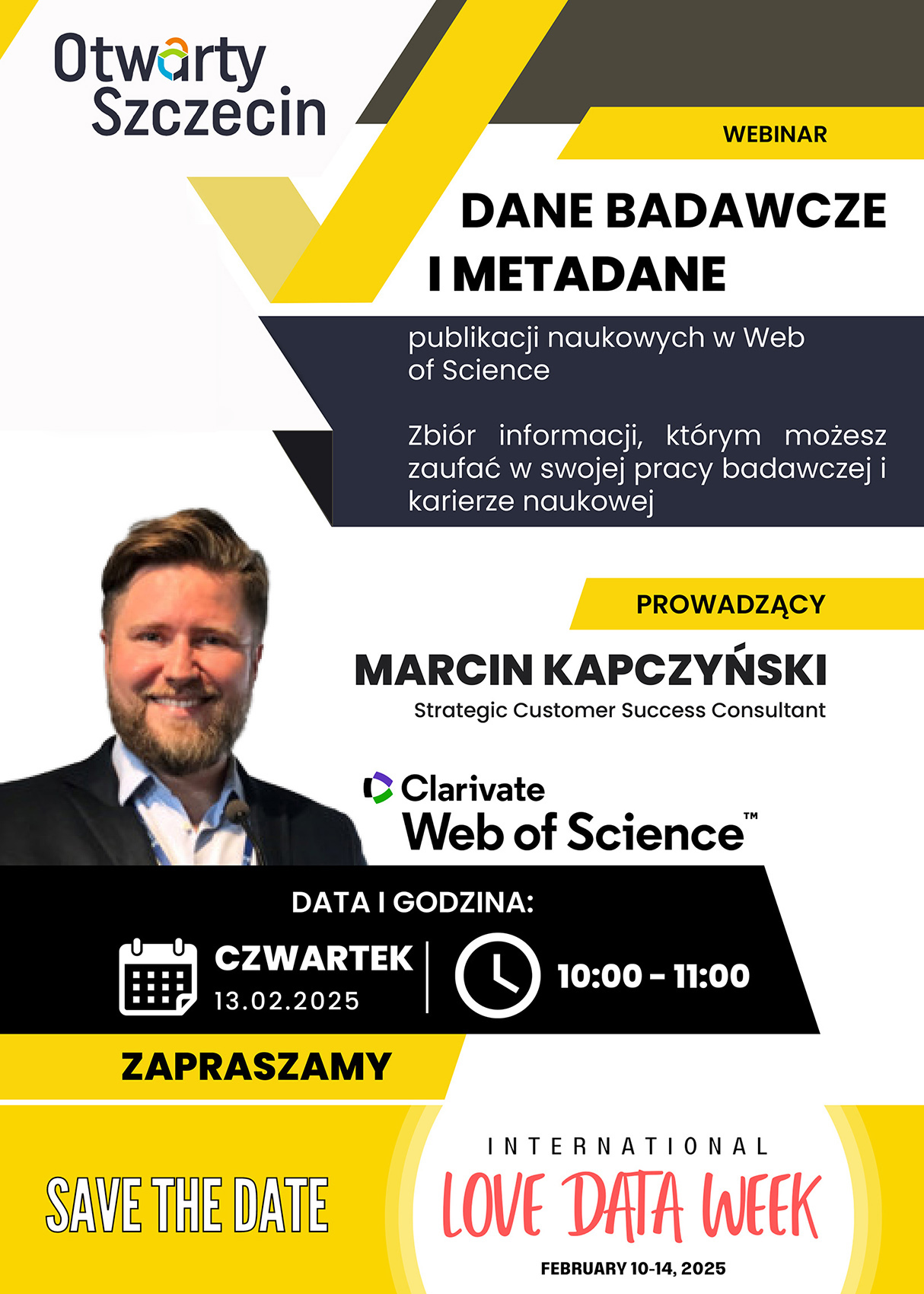 zaproszeni na webinar na PM prowadzony przez Marcina Kapczyńskiego w rama ch Love Data Week - 2025