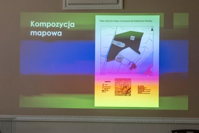 Mapa zielonych miejsc w Szczecinie - fragment prezentacji Filipa Banasia