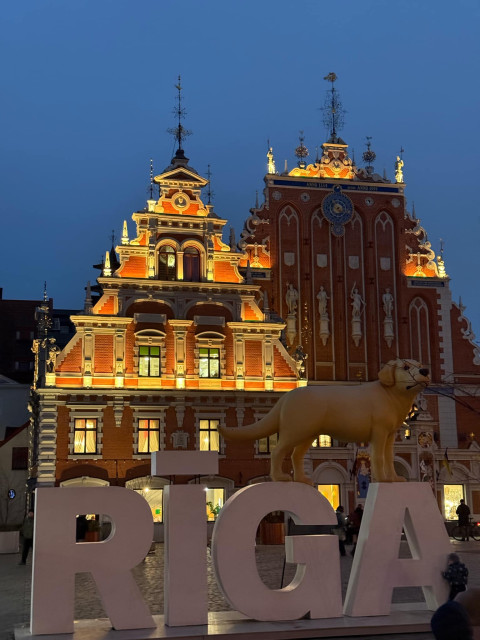 Ryga nocą – Dom Bractwa Czarnogłowych