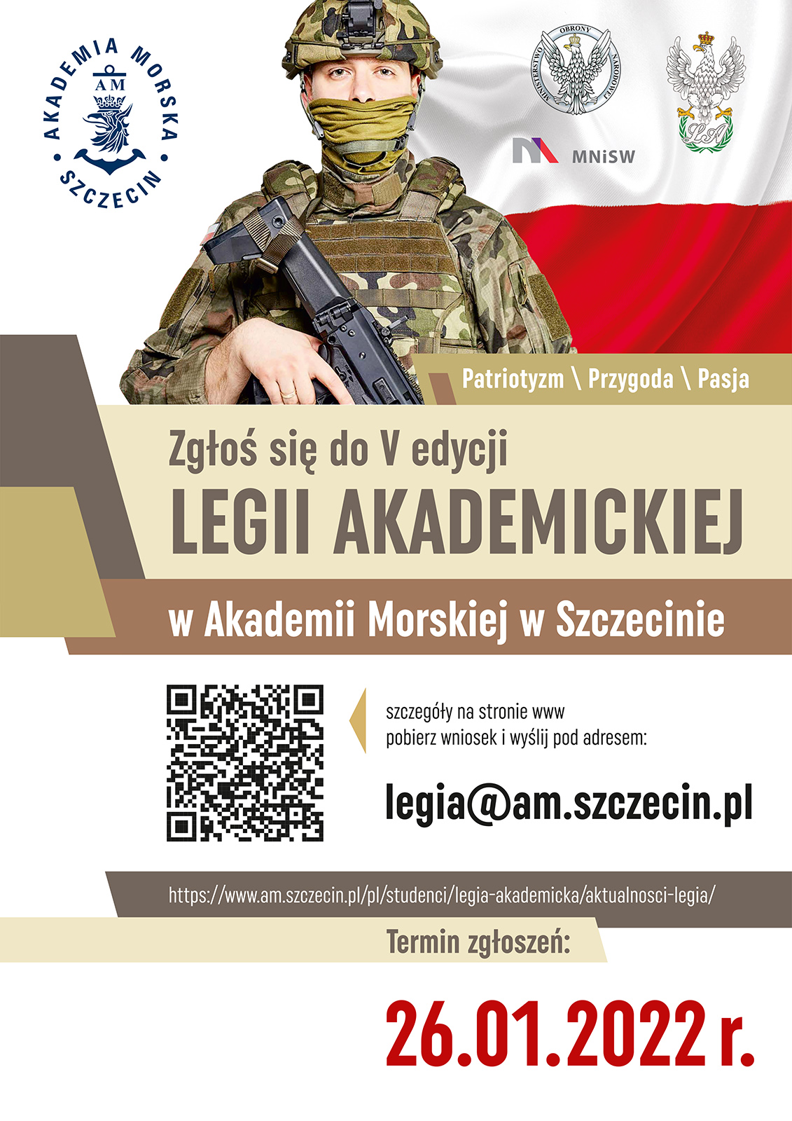 Plakat - nabór do Legii Akademickiej