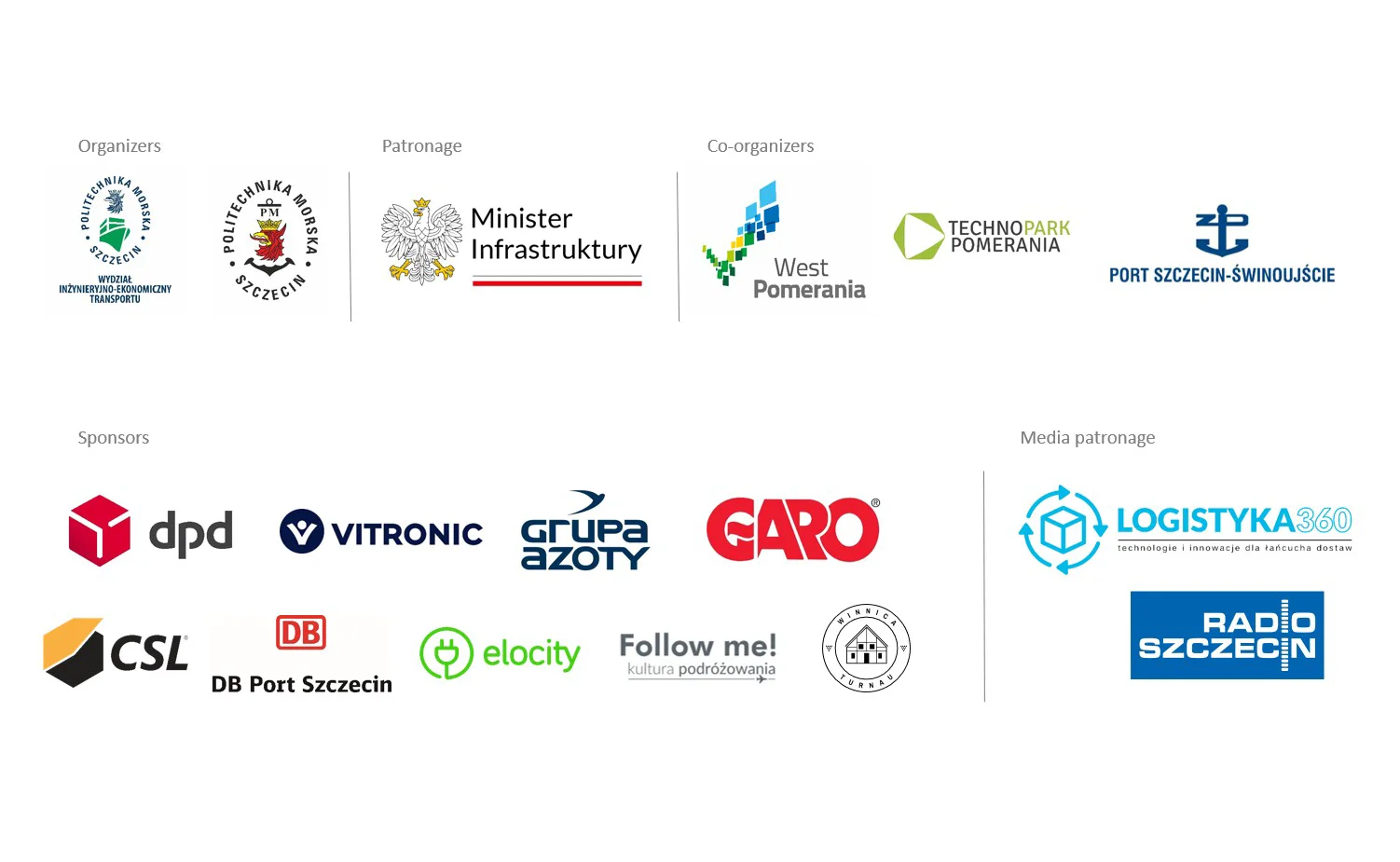 logotypy organizatorów i sponsorów