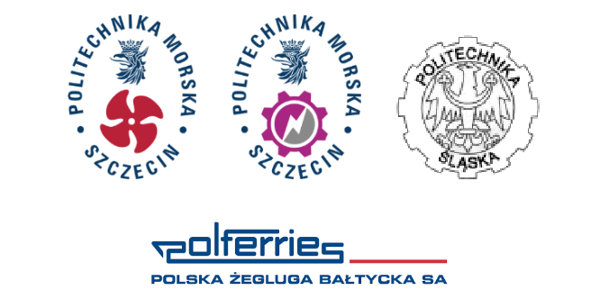 POLITECHNIKA MORSKA+POLITECHNIKA ŚLĄSKA+POLFERRIES - loga