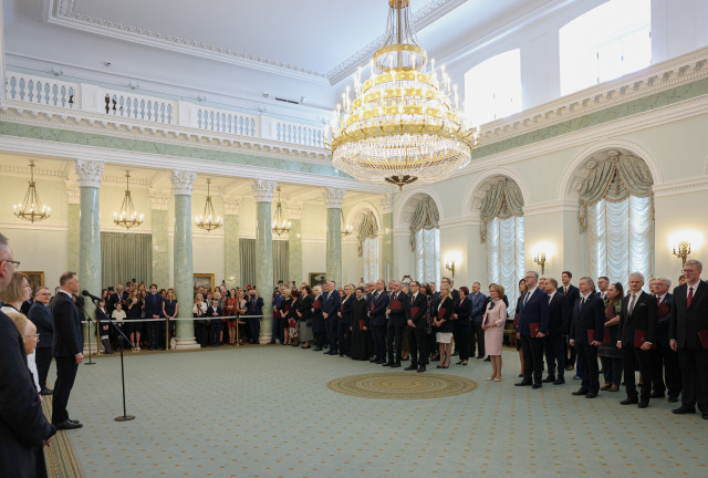 Uroczystość wręczenia nominacji profesorskich w Pałacu Prezydenckim w Warszawie - widok ogólny