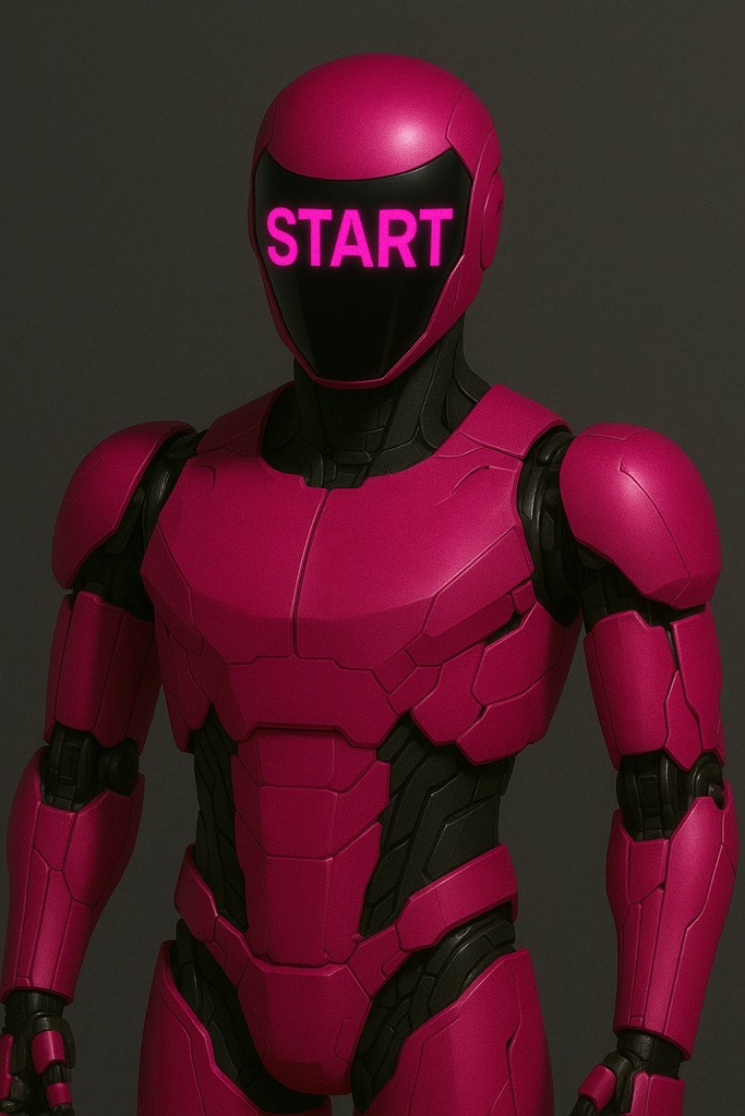 Robot z napisem START
