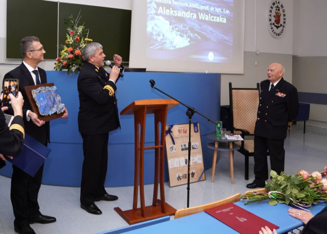  Prof. Aleksander Walczak podczas uroczystości jubileuszu 90. urodzin