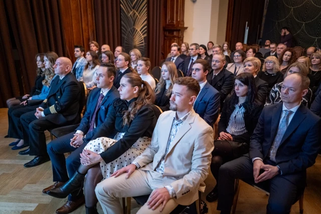 Laureaci  Akademickich Nagród Prezydenta Miasta Szczecina na sali