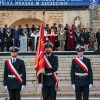 Poczet Sztandarowy KH PM  podczas inauguracji roku akademickiego 2024/25 na Politechnice Morskiej w Szczecinie