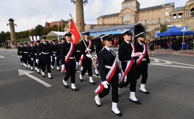 Kompania Honorowa AM w Szczecinie podczas inauguracji roku akademickiego 2019/2020