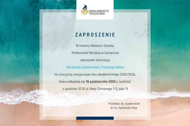 Zaproszenie na inaugurację Morskiego Uniwersytetu Trzeciego Wieku