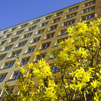 The main entrance tot Pasat - student hall of residence, MUS, Szczecin, Poland