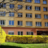 The main entrance to Pasat - student hall of residence, MUS, Szczecin, Poland