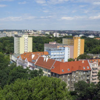 Student hallsof residence, MUS, Szczecin, Poland - bird's view