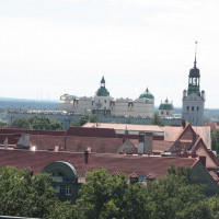 View from top floor - Student hall of residence Korab, Szczecin, Poland