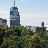 View from top floor - Student hall of residence Korab, Szczecin, Poland