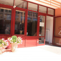 The main entrance and the reception desk at Pasat - student hall of residence, MUS, Szczecin, Poland