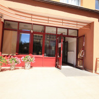 The main entrance to Pasat - student hall of residence, MUS, Szczecin, Poland