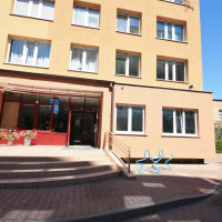 The main entrance to Pasat - student hall of residence, MUS, Szczecin, Poland