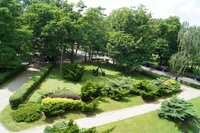 View from top floor - Student hall of residence Korab, Szczecin, Poland