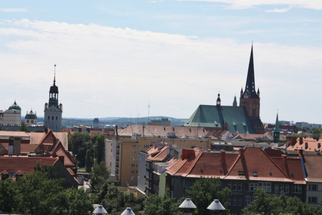 View from top floor - Student hall of residence Korab, Szczecin, Poland