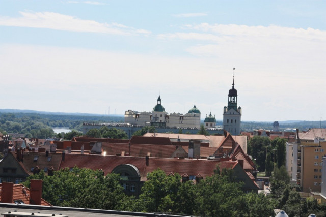 View from top floor - Student hall of residence Korab, Szczecin, Poland