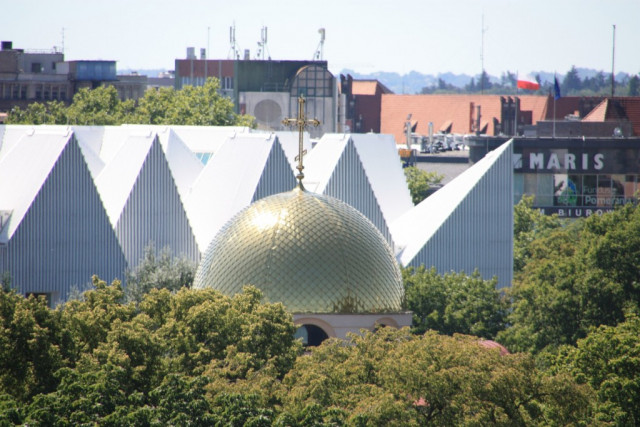 View from top floor - Student hall of residence Korab, Szczecin, Poland