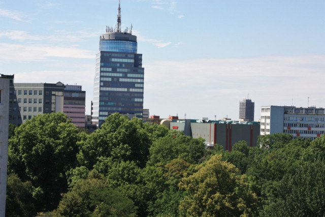 View from top floor - Student hall of residence Korab, Szczecin, Poland