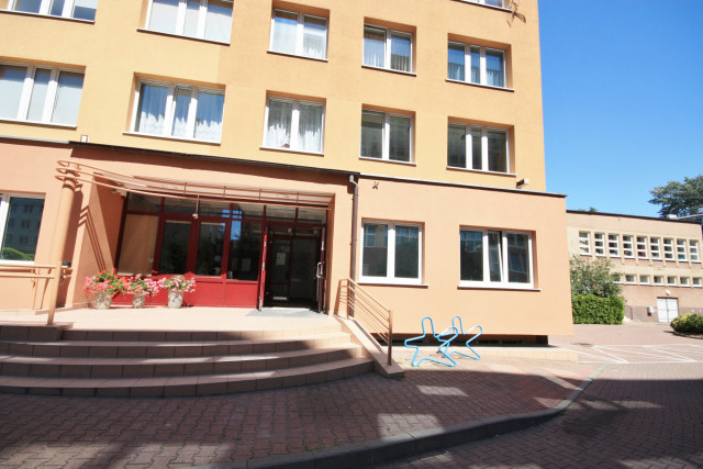 The main entrance to Pasat - student hall of residence, MUS, Szczecin, Poland