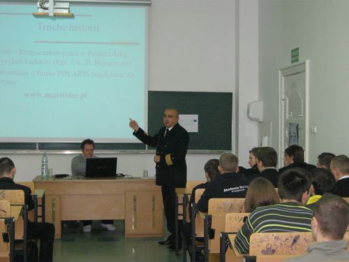 spotkanie studentów Akademii Morskiej w Szczecinie z przedstawicielem Państwowej Inspekcji Pracy. 