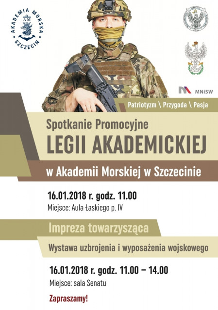  Zapraszamy na spotkanie promocyjne Legii Akademickiej - plakat