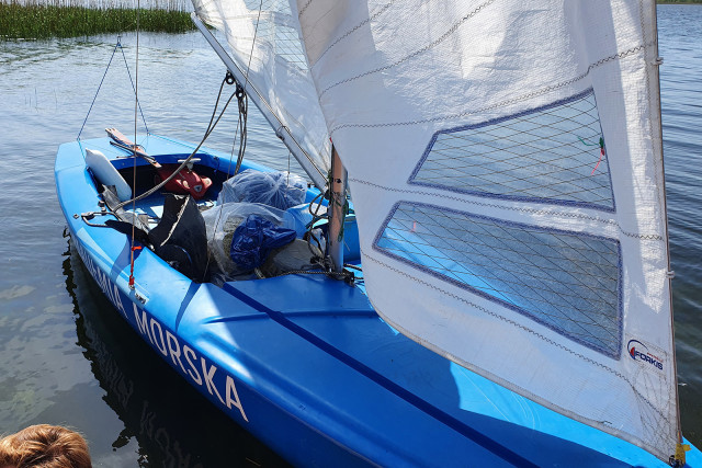 Omega Yacht Club MUS with "load" of rubbish collected during the action of cleaning the Lake Dąbie shores.